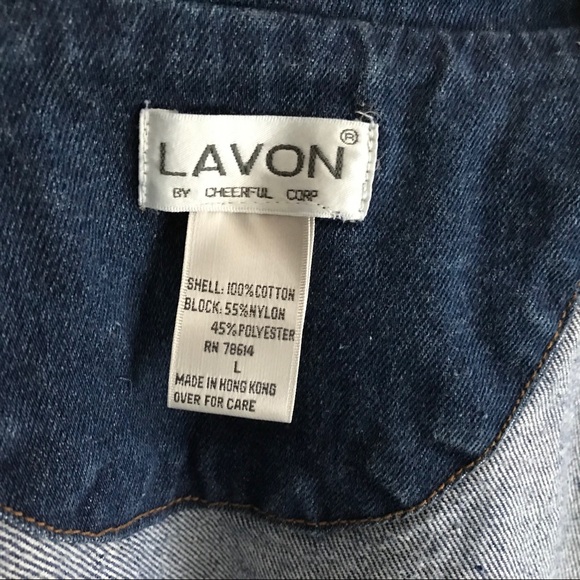 🎉H.P. Vintage Floral Denim Coat Jean Jacket L - Picture 10 of 15